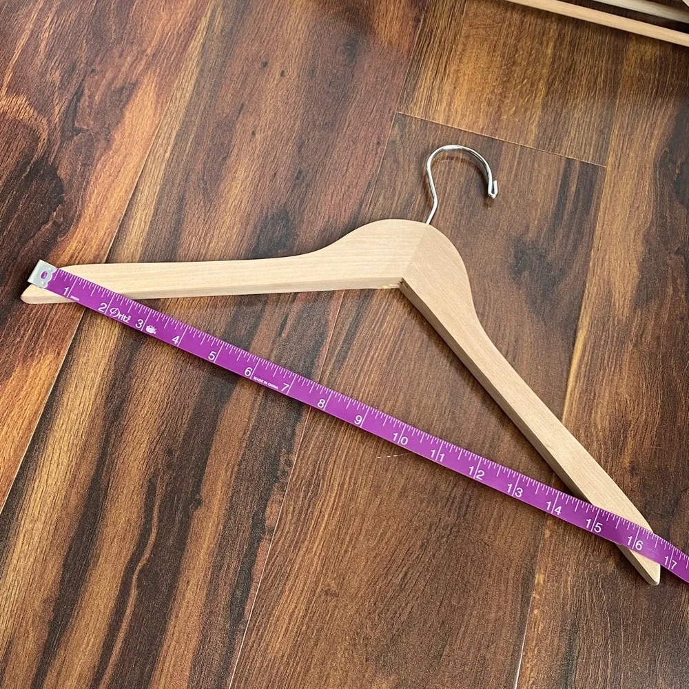 Set of 4 Unfinished Wood Hangers Valet With Pants Rod